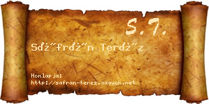 Sáfrán Teréz névjegykártya